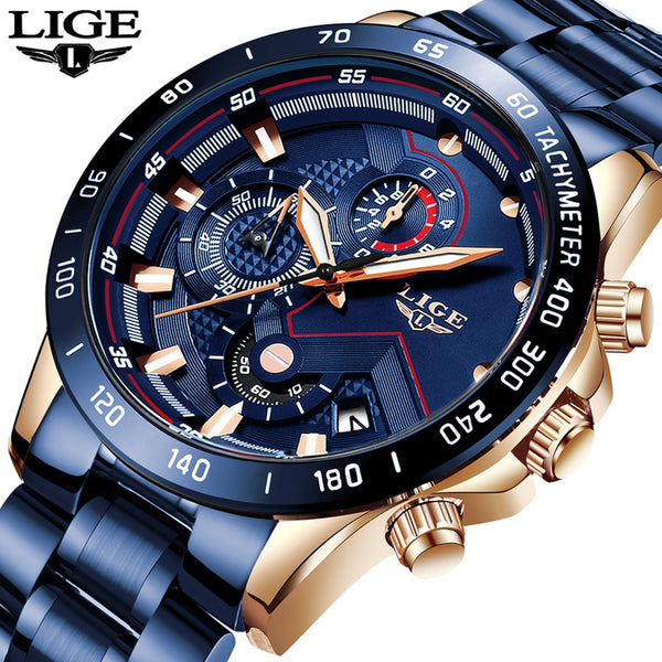 LIGE 2020 New Fashion Mens Watches